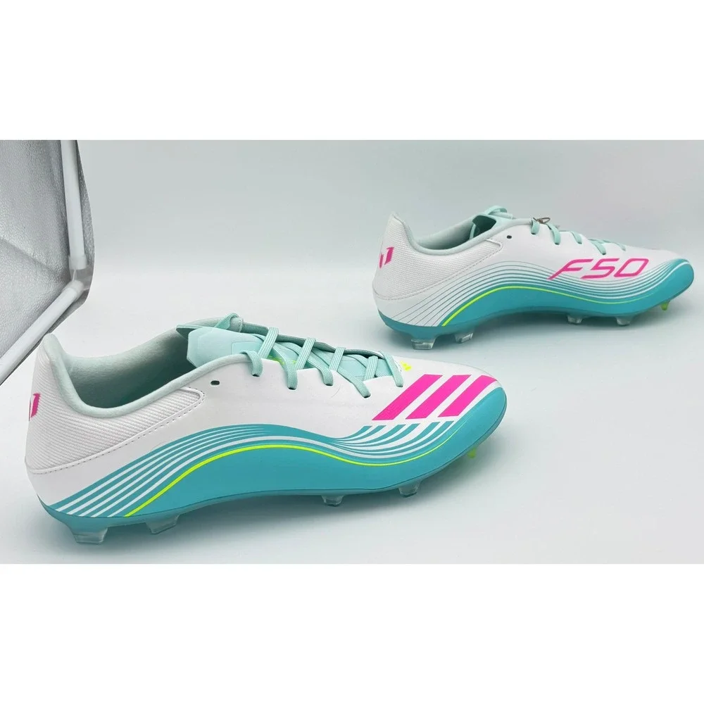 Adidas F50 Messi League FG Soccer Cleats White Blue Pink Men 10.5 IF1344